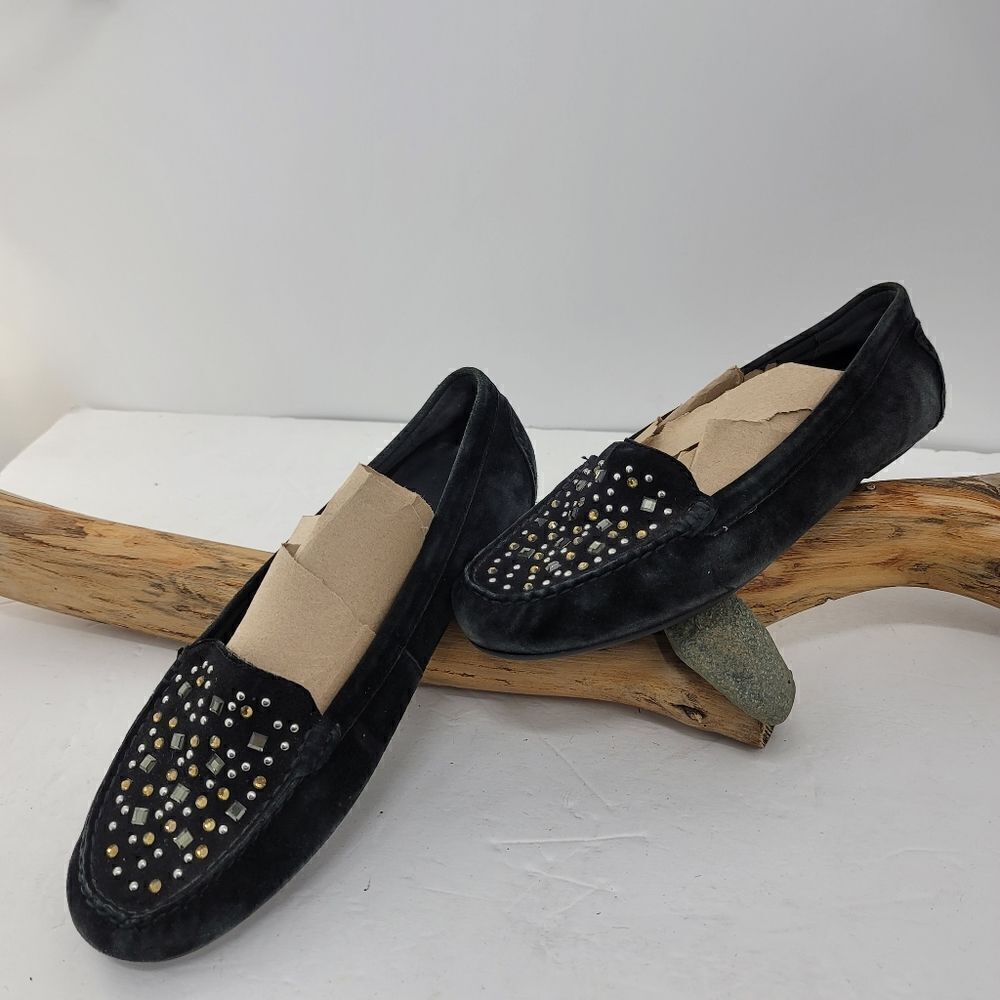 Vionic Athens black suede loafers